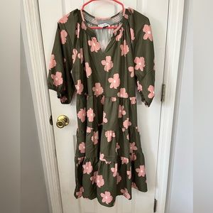 NWOT Michelle McDowell floral women’s dress, size L